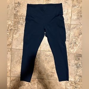Lululemon Fast and Free 23” HR crop navy leggings